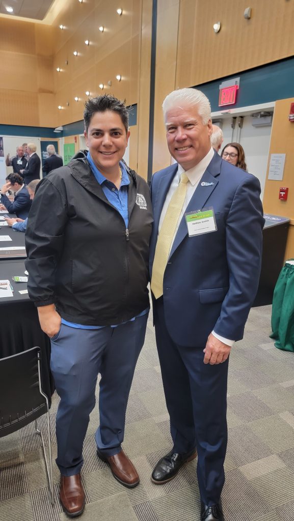 Nicole Grodner of NASRCC Carpenters and Matthew Acerich of Nassau Suffolk Building Trades